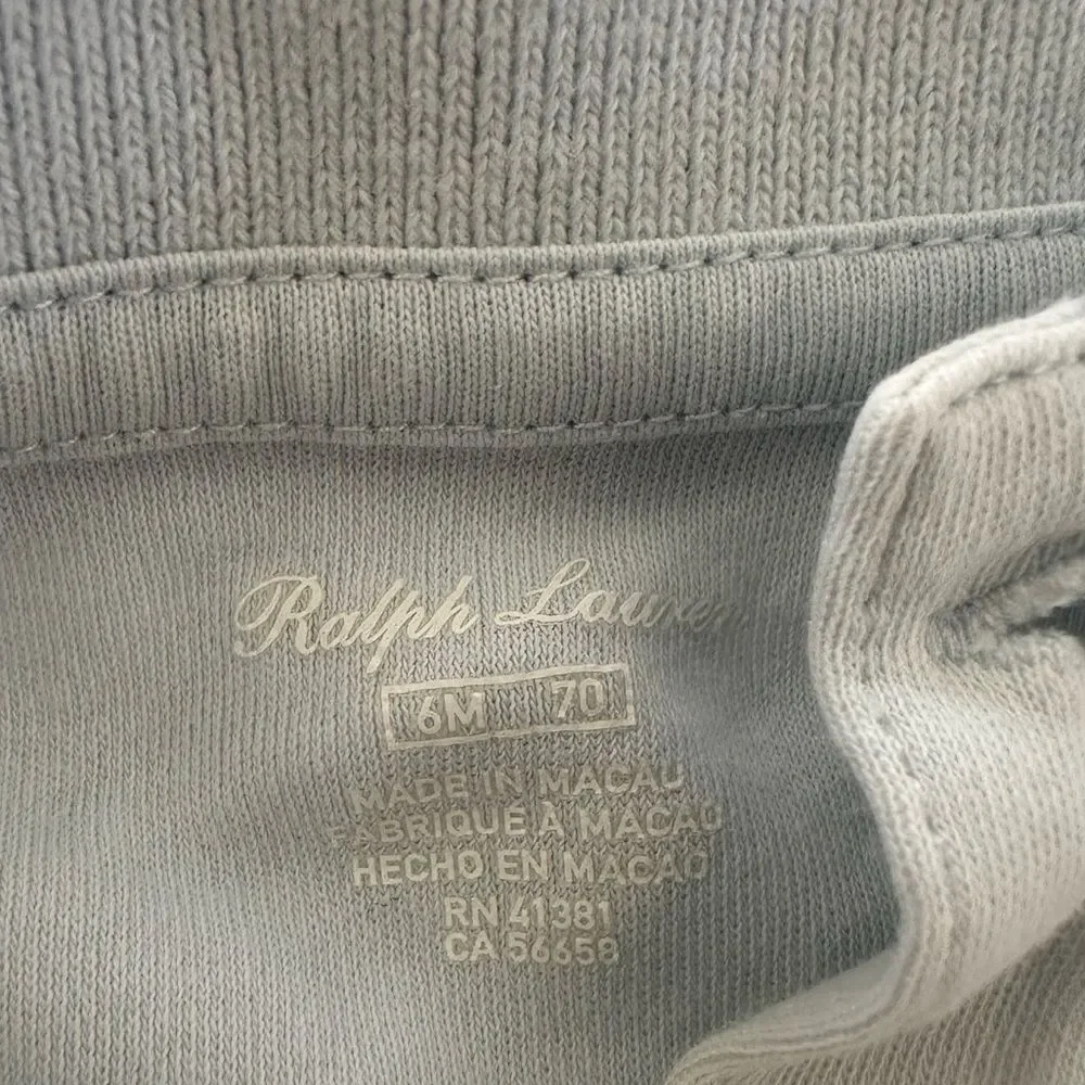 Ralph Lauren Baby Blue Short sleeve Romper size 6 months